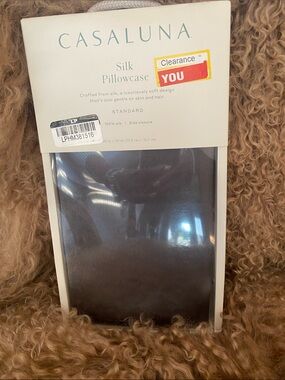 NIB Casaluna Silk Pillowcase in Charcoal